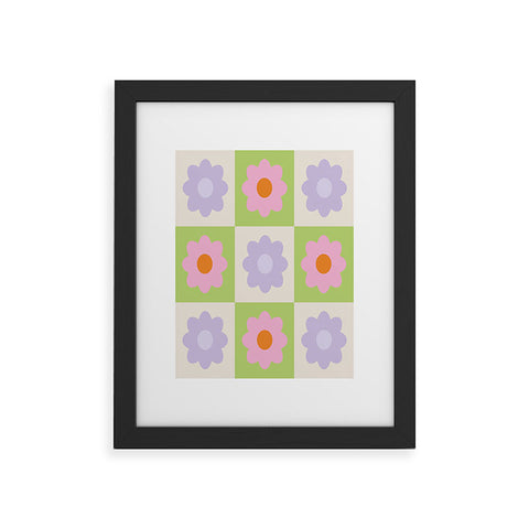 Grace Retro Flower Pattern III Framed Art Print