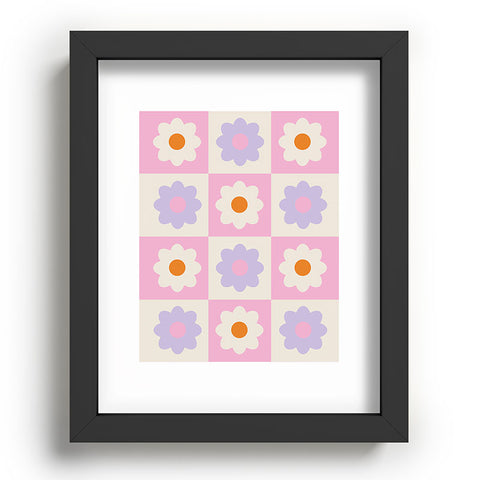 Grace Retro Flower Pattern S Recessed Framing Rectangle