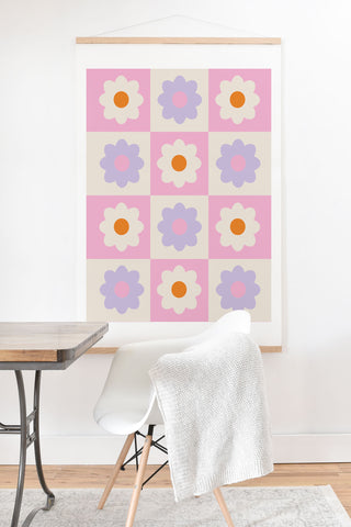 Grace Retro Flower Pattern S Art Print And Hanger