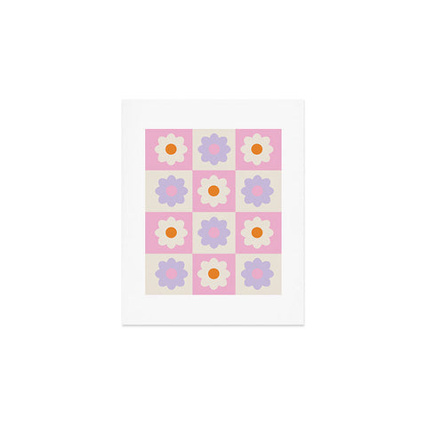 Grace Retro Flower Pattern S Art Print