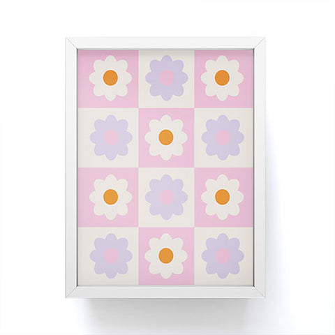Grace Retro Flower Pattern S Framed Mini Art Print
