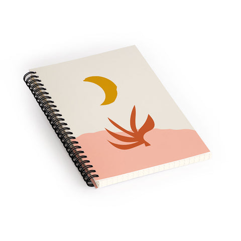 Grace Waxing Crescent Moon Spiral Notebook