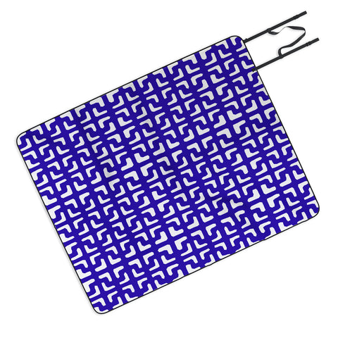 Hadley Hutton Lattice Pieces Blue Picnic Blanket