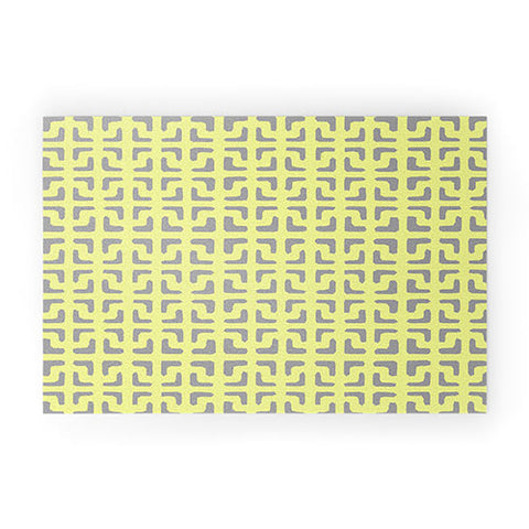 Hadley Hutton Lattice Pieces Yellow Welcome Mat