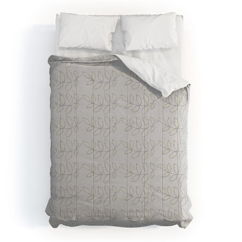 Hadley Hutton Leaf Scallops Grey Comforter