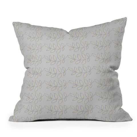 Hadley Hutton Leaf Scallops Grey Throw Pillow