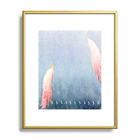 Hadley Hutton Pale Peacocks Metal Framed Art Print
