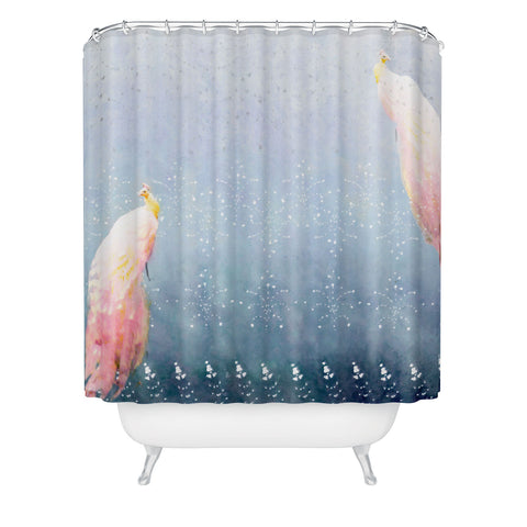 Hadley Hutton Pale Peacocks Shower Curtain
