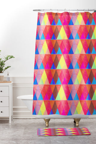 Hadley Hutton Scaled Triangles 1 Shower Curtain And Mat