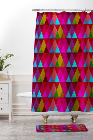 Hadley Hutton Scaled Triangles 2 Shower Curtain And Mat