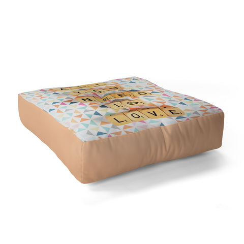 Happee Monkee All You Need Is Love 2 Floor Pillow Square