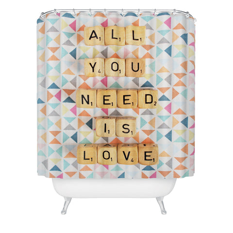 Happee Monkee All You Need Is Love 2 Shower Curtain