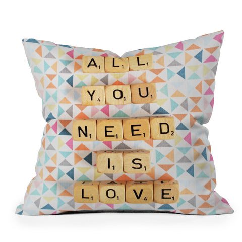 Happee Monkee All You Need Is Love 2 Throw Pillow