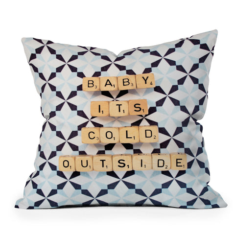 Happee Monkee Baby Its Cold Outside Throw Pillow