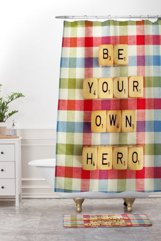 Happee Monkee Be Your Own Hero Shower Curtain And Mat