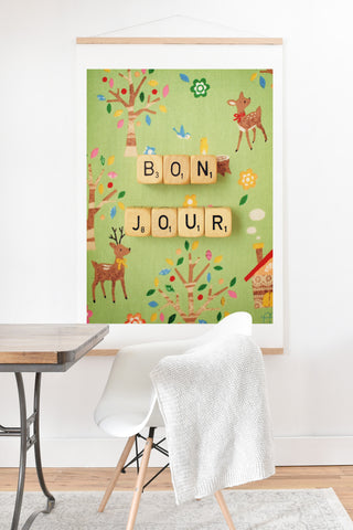 Happee Monkee Bonjour Art Print And Hanger
