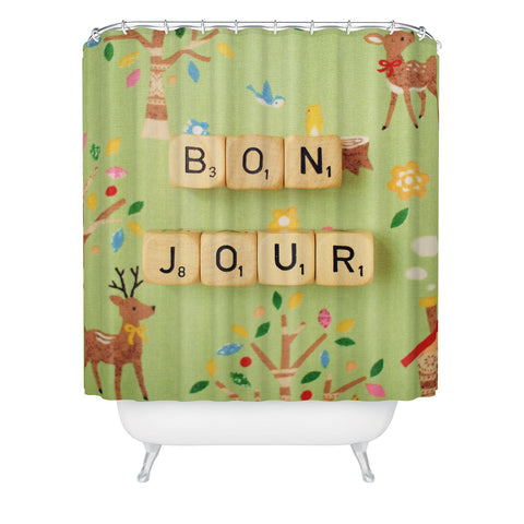 Happee Monkee Bonjour Shower Curtain