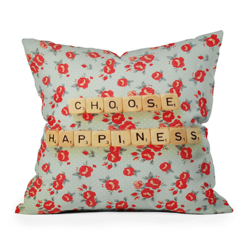 Happee Monkee Choose Happiness Throw Pillow