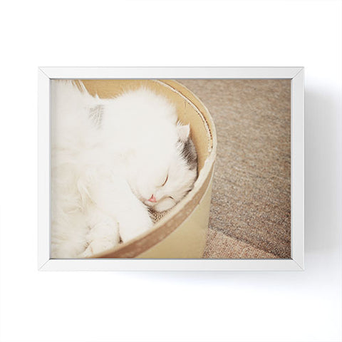 Happee Monkee Cute Sleepy Cat Framed Mini Art Print