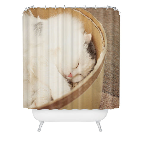 Happee Monkee Cute Sleepy Cat Shower Curtain