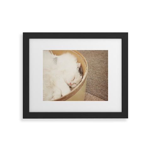 Happee Monkee Cute Sleepy Cat Framed Art Print