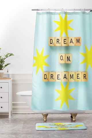 Happee Monkee Dream On Dreamer Shower Curtain And Mat