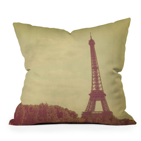Happee Monkee Eiffel Tower Throw Pillow
