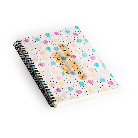 Happee Monkee Happy Holiday Baubles Spiral Notebook