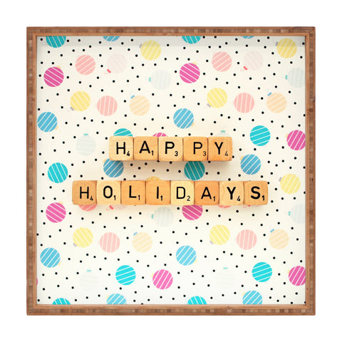 Happee Monkee Happy Holiday Baubles Square Tray