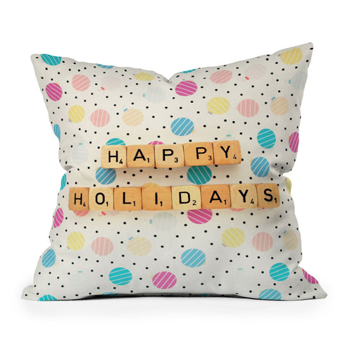 Happee Monkee Happy Holiday Baubles Throw Pillow