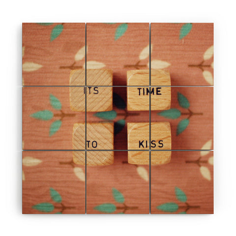 Happee Monkee Its Time To Kiss Wood Wall Mural