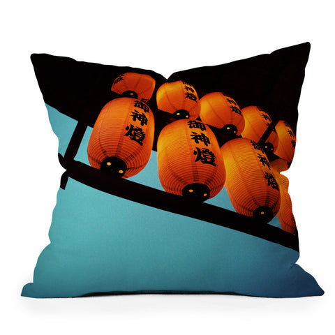 Happee Monkee Japanese Lanterns Throw Pillow