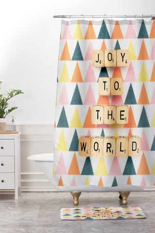 Happee Monkee Joy To The World Shower Curtain And Mat