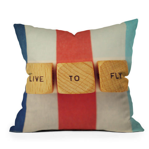 Happee Monkee Live To Fly Throw Pillow