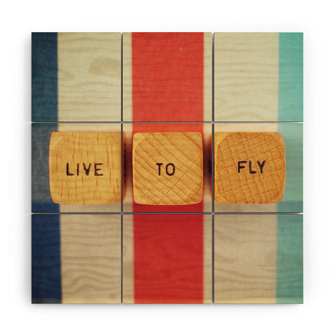 Happee Monkee Live To Fly Wood Wall Mural