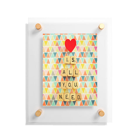 Happee Monkee Love Is All You Need Floating Acrylic Print