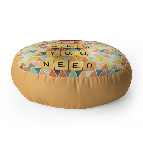 Happee Monkee Love Is All You Need Floor Pillow Round