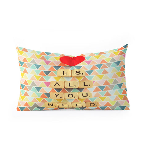 Happee Monkee Love Is All You Need Oblong Throw Pillow