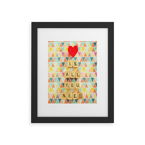 Happee Monkee Love Is All You Need Framed Art Print