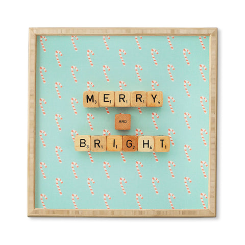 Happee Monkee Merry and Bright Candy Canes Framed Wall Art