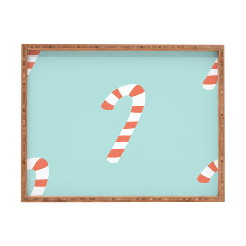 Happee Monkee Merry and Bright Candy Canes Rectangular Tray