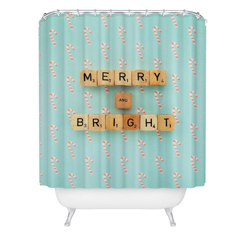 Happee Monkee Merry and Bright Candy Canes Shower Curtain