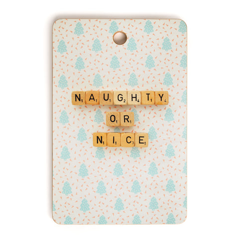 Happee Monkee Naughty or Nice Scrabble Cutting Board Rectangle