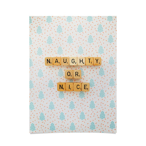 Happee Monkee Naughty or Nice Scrabble Poster