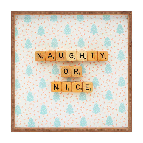 Happee Monkee Naughty or Nice Scrabble Square Tray