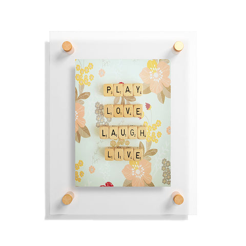Happee Monkee Play Love Laugh Live Floating Acrylic Print