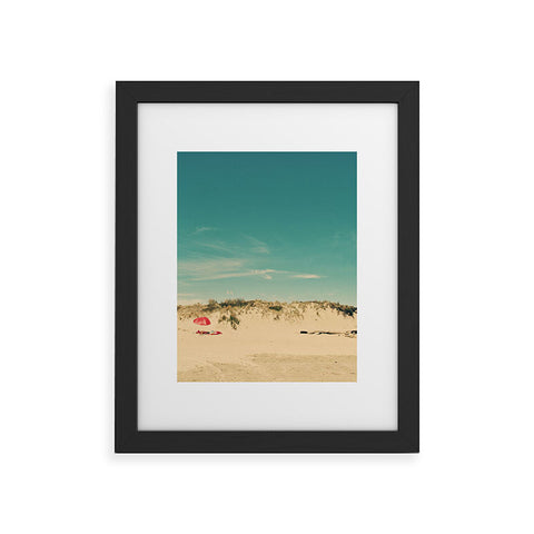 Happee Monkee Red Beach Umbrella Framed Art Print