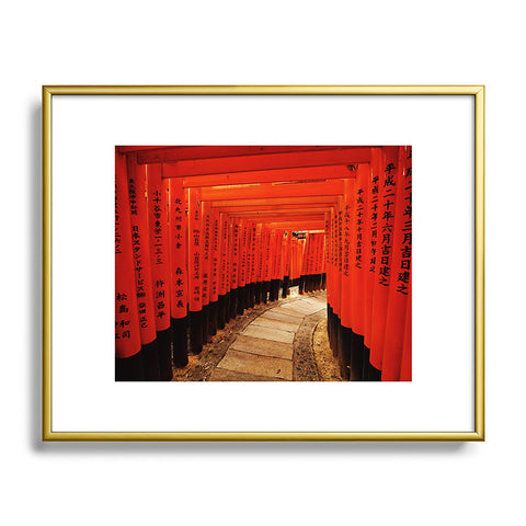 Happee Monkee Red Gates Kyoto Metal Framed Art Print