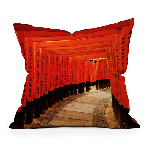 Happee Monkee Red Gates Kyoto Throw Pillow