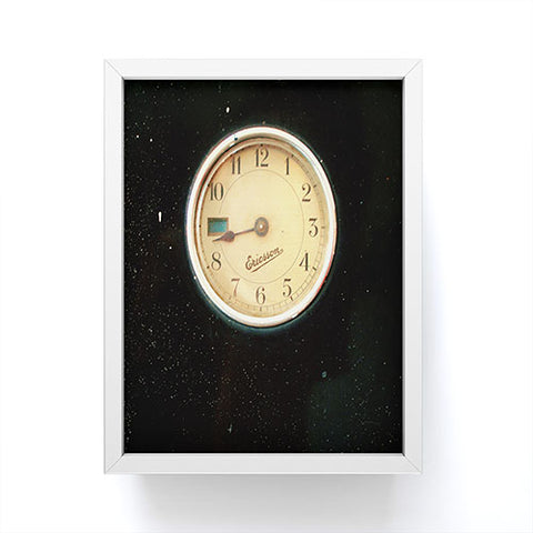 Happee Monkee Retro Clock Framed Mini Art Print